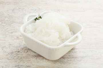 Glass asian noodles in the bowl