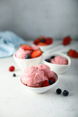 Homemade red berry ice cream