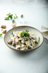 Chicken salad with walnut and celery