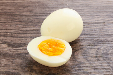 Boiled chicken egg for breakfast