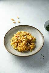 Instant noodles with peanut sauce