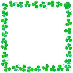 クローバー シロツメクサ 三つ葉のはっぱベクターイラスト フレーム 四葉入り