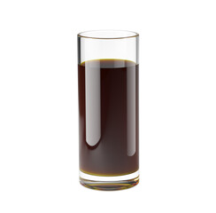 Glass with beverage isolated on white background. 3D illustration.