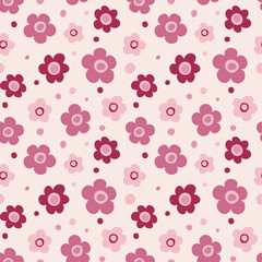 Floral seamless pattern with pink flower for fabric, textile, wrapping paper, scrapbooking, banner and other design.