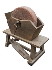 Antique pedal-powered sharpening machine