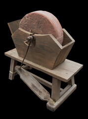 Antique pedal-powered sharpening machine