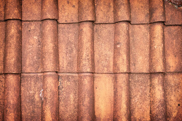 Tile roof pattern textured background.