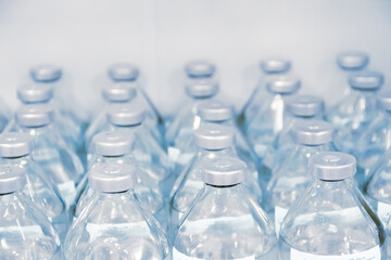 Medical solution for treatment in bottles. Dropper preparations. Medical device for emergency patient in blue tone style. Blank Emergency Surgery Room. Clinic interior for background