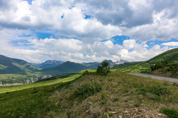 Obraz na płótnie Canvas The high-mountain road to the tract of Jily-Su. Caucasus. Kabardino-Balkaria. Russia.