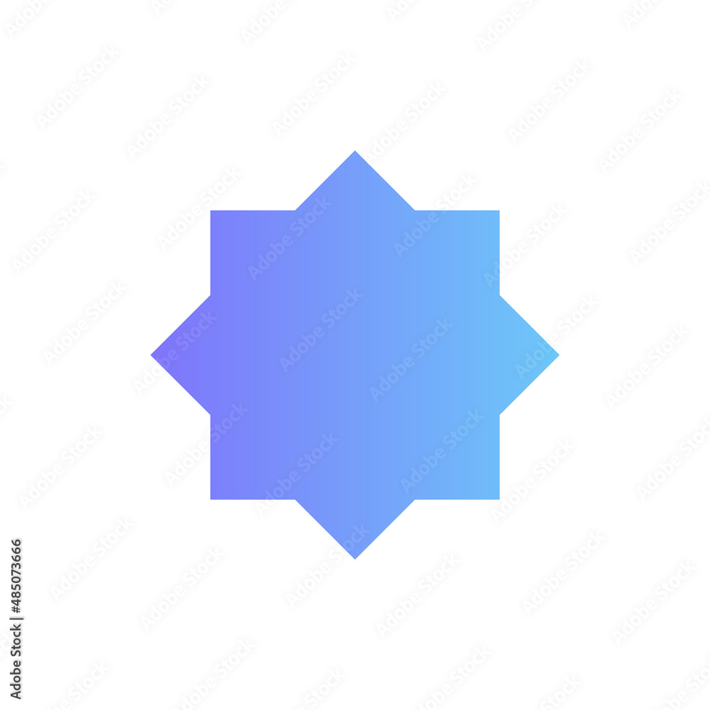 Wall mural eight point star vector icon with gradient