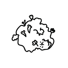 Vector simple illustration with Corals on white isolated background.Ocean,Summer underwater animal hand drawn in doodle style.Design for postcards,stickers,packages,social media,web,coloring.