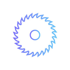Saw blade vector icon with gradient