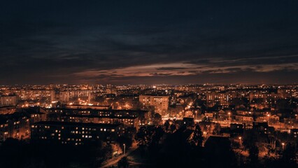 Fototapeta na wymiar White sky in night above the city. Lviv, Ukraine