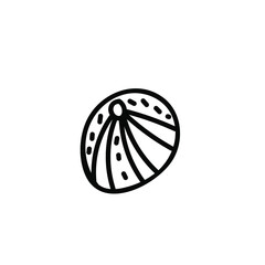 Vector simple illustration with Corals on white isolated background.Ocean,Summer underwater animal hand drawn in doodle style.Design for postcards,stickers,packages,social media,web,coloring.