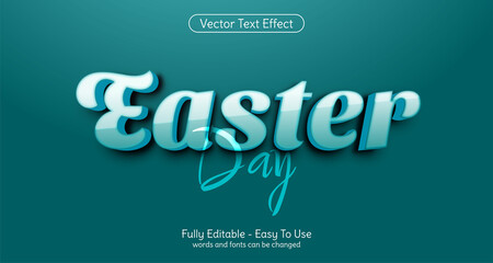 Creative 3d text Easter day editable text effect template