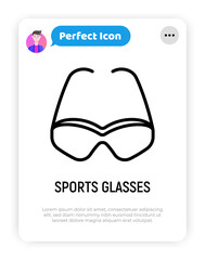 Sport glasses thin line icon. Vector illustration of goggles.