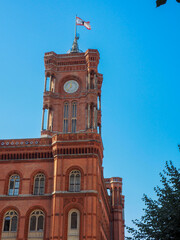 Fototapeta na wymiar The famous red Town Hall (Rotes Rathaus) in Berlin, Germany