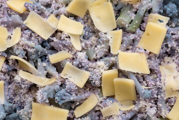 Purple cauliflower with cheese