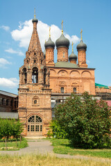 Red brick Dormition Cathedral in the Krutitsy Patriarchal Metochion ecclesiastical estate built in...