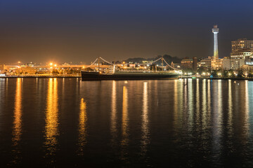 山下公園　客船 氷川丸　夜景　ライトアップ