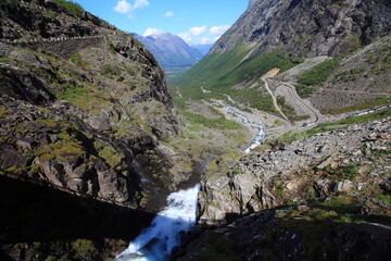 Fototapeta na wymiar Trollstigen (troll path) - a tourist attraction in Norway
