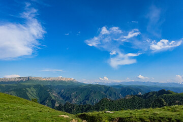 The high-mountain road to the tract of Jily-Su. Caucasus. Kabardino-Balkaria. Russia.