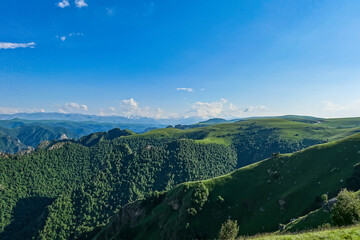 The high-mountain road to the tract of Jily-Su. Caucasus. Kabardino-Balkaria. Russia.