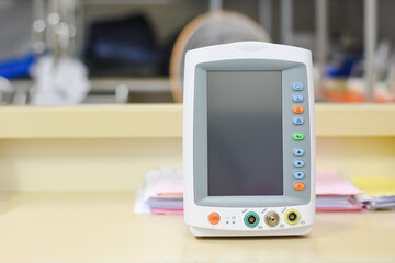 Fototapeta premium Tabletop oxygen concentrator in the medical device center room