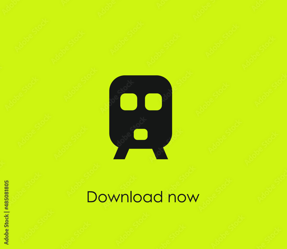 Poster train vector icon. editable stroke. symbol in line art style for design, presentation, website or ap