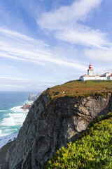 Fototapeta na wymiar aerial view of the westernmost point of Europe Cape Roca in Portugal