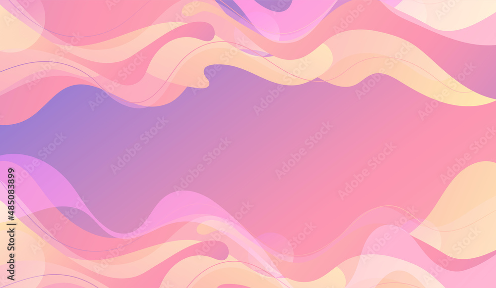 Poster Modern colorful flow poster. Wave Liquid shape color paint. Moving simple lines.