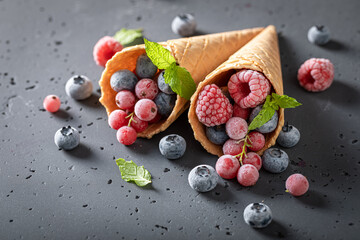 Fresh sorbet as symbol of fruity ice cream.