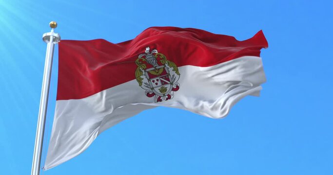 San Miguel de Ibarra Flag, Ecuador. Loop