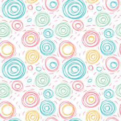 Fototapeta na wymiar Simple background with circles and polka dots. 