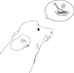 hand drawn illustration of a dog