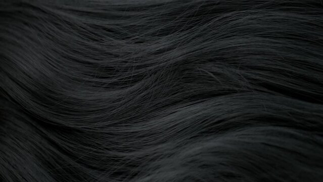 Super Slow Motion Shot of Waving Black Hair at 1000 fps.