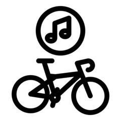 Bicycle Music Flat Icon Isolated On White Background