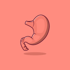 Stomach cartoon style icon illustration