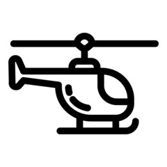Helicopter Flat Icon Isolated On White Background