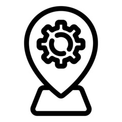 Map Pin Service Flat Icon Isolated On White Background