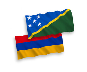 Flags of Solomon Islands and Armenia on a white background