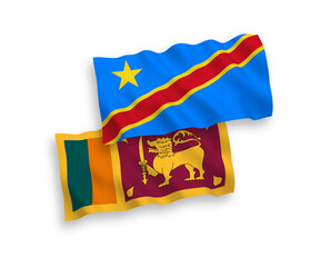 Flags of Sri Lanka and Democratic Republic of the Congo on a white background