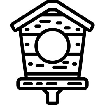 recommend clip art: bird house line icon