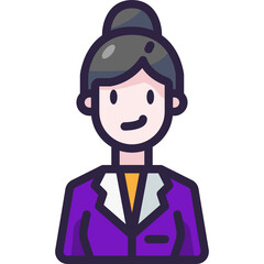 businesswoman line icon