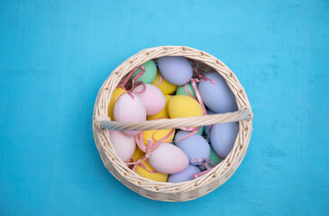 easter eggs in a basket