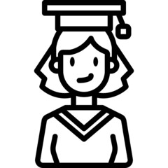 graduation line icon
