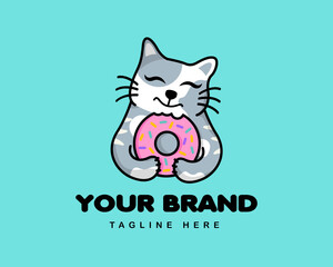 Awesome Donut Cat Logo for Your Business