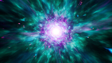 Exploding Neon Light Star Supernova Burst Effect