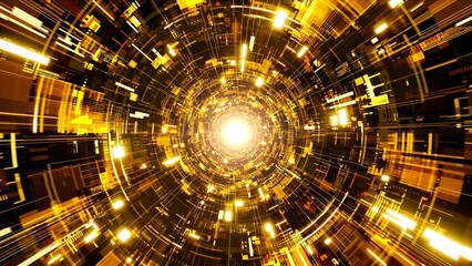 Gold Electrical Cyber Tunnel Effect