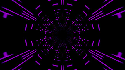 Symmetrical Geometric Pattern Purple Dashed Line Tunnel Art Texture Effect